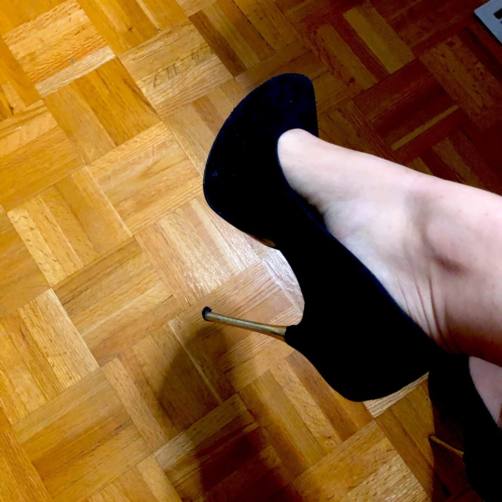 Black suede heels sexy